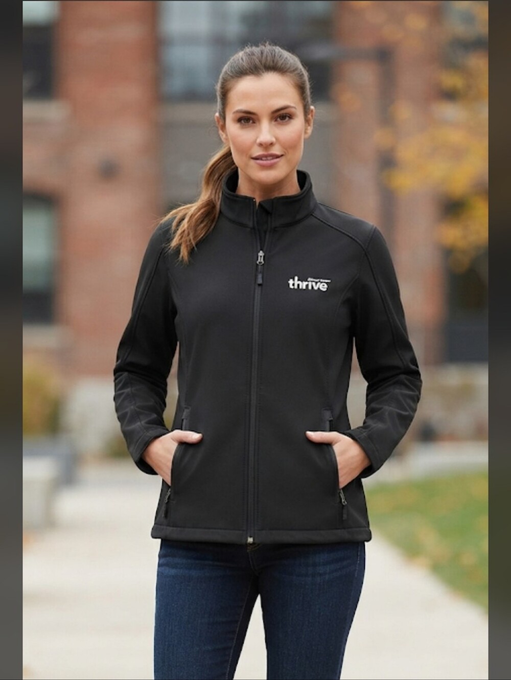 Port Authority Kaiser Permanente Soft Shell Ladies Thrive Jacket Black White